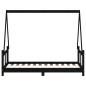 vidaXL Estructura de cama para niños madera de pino negro 80x160 cm