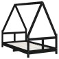 vidaXL Estructura de cama para niños madera de pino negro 80x160 cm
