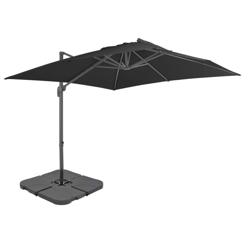vidaXL Sombrilla de jardín con base portátil gris antracita vidaXL Sombrilla de jardín con base portátil gris antracita