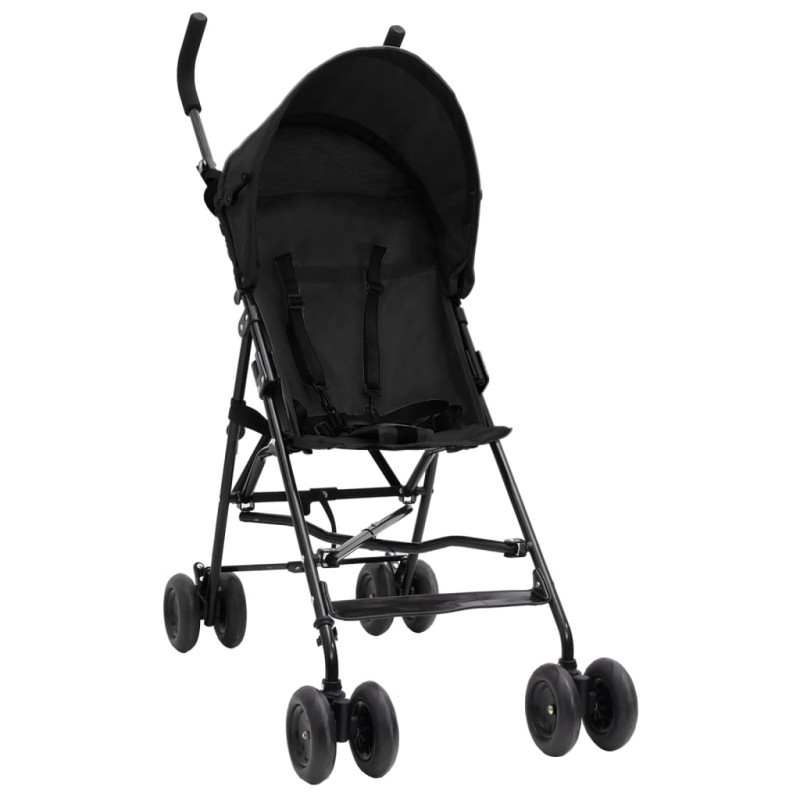 vidaXL Silla de paseo de bebé acero antracita y negro vidaXL Silla de paseo de bebé acero antracita y negro