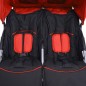 vidaXL Cochecito gemelar de acero rojo y negro vidaXL Cochecito gemelar de acero rojo y negro