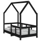 vidaXL Estructura de cama para niños madera de pino negro 70x140 cm vidaXL Estructura de cama para niños madera de pino negro 70x140 cm