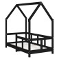 vidaXL Estructura de cama para niños madera de pino negro 70x140 cm vidaXL Estructura de cama para niños madera de pino negro 70x140 cm