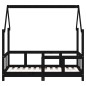 vidaXL Estructura de cama para niños madera de pino negro 70x140 cm vidaXL Estructura de cama para niños madera de pino negro 70x140 cm