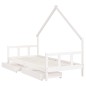 vidaXL Estructura cama niños con cajones madera pino blanco 90x200 cm vidaXL Estructura cama niños con cajones madera pino blanco 90x200 cm