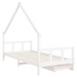 vidaXL Estructura cama niños con cajones madera pino blanco 90x200 cm vidaXL Estructura cama niños con cajones madera pino blanco 90x200 cm
