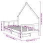 vidaXL Estructura cama niños con cajones madera pino blanco 90x200 cm vidaXL Estructura cama niños con cajones madera pino blanco 90x200 cm