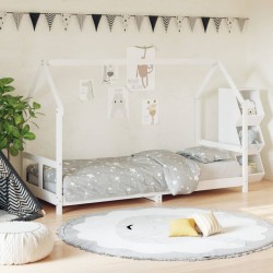 vidaXL Estructura de cama para niños madera de pino blanco 80x200 cm