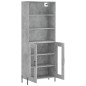 vidaXL Aparador alto madera contrachapada gris hormigón 69,5x34x180 cm vidaXL Aparador alto madera contrachapada gris hormigón 69,5x34x180 cm