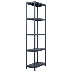vidaXL Estantería de plástico 2 unidades 125 kg 60x30x180 cm negro