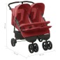 vidaXL Carrito para gemelos de acero rojo vidaXL Carrito para gemelos de acero rojo