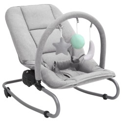 vidaXL Hamaca mecedora para bebés de acero gris claro