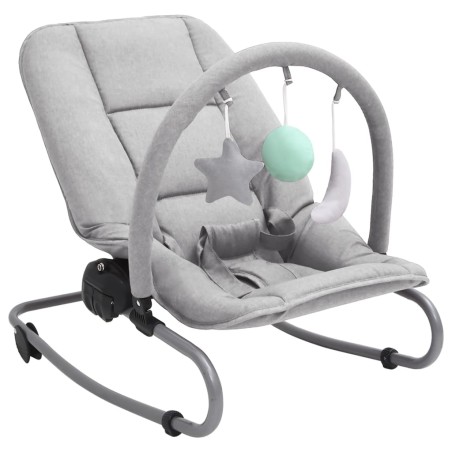 vidaXL Hamaca mecedora para bebés de acero gris claro
