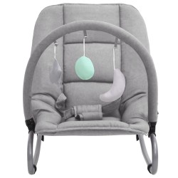 vidaXL Hamaca mecedora para bebés de acero gris claro