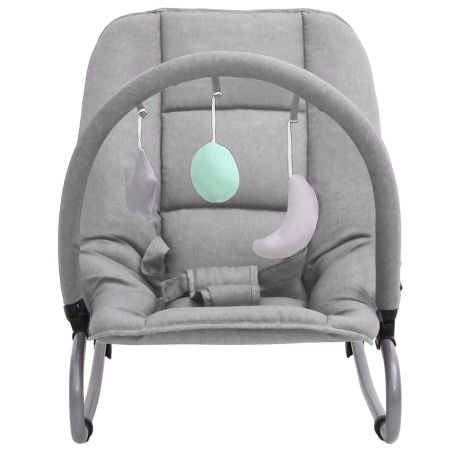 vidaXL Hamaca mecedora para bebés de acero gris claro