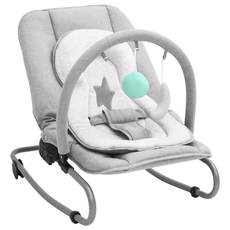 vidaXL Hamaca mecedora para bebés de acero gris claro vidaXL Hamaca mecedora para bebés de acero gris claro