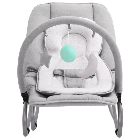 vidaXL Hamaca mecedora para bebés de acero gris claro