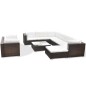 vidaXL Set muebles de jardín 10 pzas y cojines ratán sintético marrón vidaXL Set muebles de jardín 10 pzas y cojines ratán sintético marrón