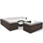 vidaXL Set muebles de jardín 10 pzas y cojines ratán sintético marrón vidaXL Set muebles de jardín 10 pzas y cojines ratán sintético marrón