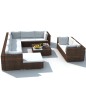 vidaXL Set muebles de jardín 10 pzas y cojines ratán sintético marrón vidaXL Set muebles de jardín 10 pzas y cojines ratán sintético marrón