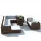 vidaXL Set muebles de jardín 10 pzas y cojines ratán sintético marrón vidaXL Set muebles de jardín 10 pzas y cojines ratán sintético marrón
