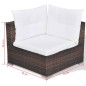vidaXL Set muebles de jardín 10 pzas y cojines ratán sintético marrón vidaXL Set muebles de jardín 10 pzas y cojines ratán sintético marrón
