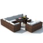 vidaXL Set muebles de jardín 10 pzas y cojines ratán sintético marrón vidaXL Set muebles de jardín 10 pzas y cojines ratán sintético marrón