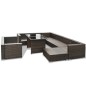 vidaXL Set muebles de jardín 10 pzas y cojines ratán sintético marrón vidaXL Set muebles de jardín 10 pzas y cojines ratán sintético marrón