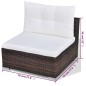vidaXL Set muebles de jardín 10 pzas y cojines ratán sintético marrón vidaXL Set muebles de jardín 10 pzas y cojines ratán sintético marrón