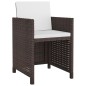 vidaXL Set comedor de jardín y cojines 9 piezas ratán sintético marrón