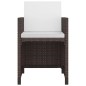vidaXL Set comedor de jardín y cojines 9 piezas ratán sintético marrón