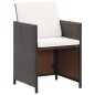 vidaXL Set comedor de jardín 5 piezas y cojines ratán sintético marrón vidaXL Set comedor de jardín 5 piezas y cojines ratán sintético marrón
