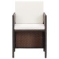 vidaXL Set comedor de jardín 5 piezas y cojines ratán sintético marrón vidaXL Set comedor de jardín 5 piezas y cojines ratán sintético marrón