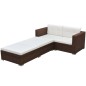 vidaXL Set muebles de jardín 3 piezas y cojines ratán sintético marrón vidaXL Set muebles de jardín 3 piezas y cojines ratán sintético marrón