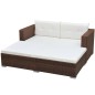 vidaXL Set muebles de jardín 3 piezas y cojines ratán sintético marrón vidaXL Set muebles de jardín 3 piezas y cojines ratán sintético marrón