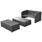 vidaXL Set de muebles de jardín 4 pzas y cojines ratán sintético negro vidaXL Set de muebles de jardín 4 pzas y cojines ratán sintético negro