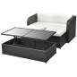 vidaXL Set de muebles de jardín 4 pzas y cojines ratán sintético negro vidaXL Set de muebles de jardín 4 pzas y cojines ratán sintético negro