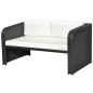 vidaXL Set de muebles de jardín 4 pzas y cojines ratán sintético negro vidaXL Set de muebles de jardín 4 pzas y cojines ratán sintético negro