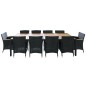 vidaXL Set comedor de jardín 11 piezas y cojines ratán sintético negro vidaXL Set comedor de jardín 11 piezas y cojines ratán sintético negro