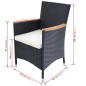 vidaXL Set comedor de jardín 11 piezas y cojines ratán sintético negro vidaXL Set comedor de jardín 11 piezas y cojines ratán sintético negro