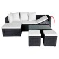 vidaXL Set muebles de jardín 4 piezas y cojines ratán sintético negro