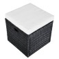 vidaXL Set muebles de jardín 4 piezas y cojines ratán sintético negro