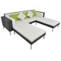 vidaXL Set de muebles de jardín 4 pzas y cojines ratán sintético negro vidaXL Set de muebles de jardín 4 pzas y cojines ratán sintético negro