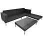vidaXL Set de muebles de jardín 4 pzas y cojines ratán sintético negro vidaXL Set de muebles de jardín 4 pzas y cojines ratán sintético negro