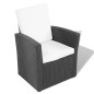 vidaXL Set de muebles de jardín 4 pzas y cojines ratán sintético negro