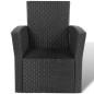 vidaXL Set de muebles de jardín 4 pzas y cojines ratán sintético negro