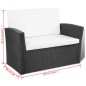 vidaXL Set de muebles de jardín 4 pzas y cojines ratán sintético negro
