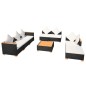 vidaXL Set muebles de jardín 8 piezas y cojines ratán sintético negro vidaXL Set muebles de jardín 8 piezas y cojines ratán sintético negro