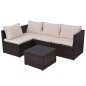 vidaXL Set muebles de jardín 5 piezas y cojines ratán sintético marrón vidaXL Set muebles de jardín 5 piezas y cojines ratán sintético marrón