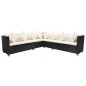 vidaXL Muebles de jardín y cojines 7 piezas ratán sintético negro